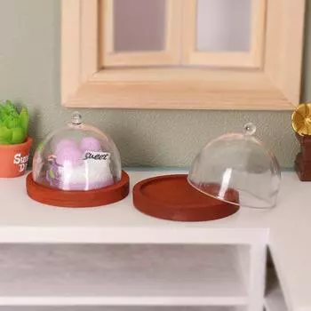 Кукольный домик Моделирование Миниатюрный Прозрачный Еды Крышка Модель Украшения Украшения