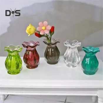 Кукольный домик Mom&Me, миниатюрная игрушка, мини-моделация, стеклянная кружевная ваза, модель, украшения, декор E