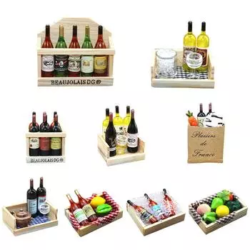 Кукольный домик пластиковые аксессуары для бокалов для фруктов и вина F*