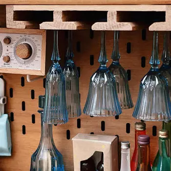 Кукольный домик Подвесная стойка для бокалов вина Маленькая миниатюрная сцена для бара, кухни, дома