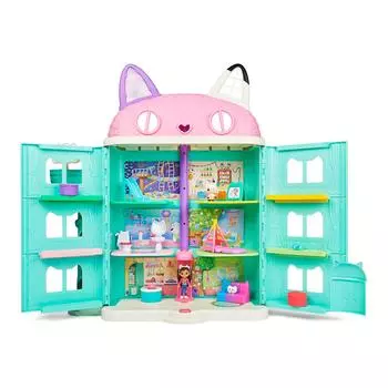 Кукольный домик Purrfect 2 8 3 2 с для возраста 3 и игрушкой (Кукольный домик Гэбби) Кукольный домик Гэбби, фигурки, мебель, аксессуары, посылки, звук, вверх,