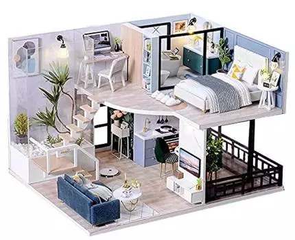 Кукольный домик ручной работы набор миниатюр The Satisfied Time (t-ФРИК)