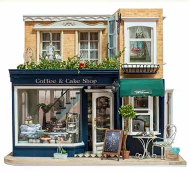 Кукольный домик ручной работы набор миниатюрный европейский путевой дневник парижская уличная улочка кафе в г. Гальштат (t-ФРИК)