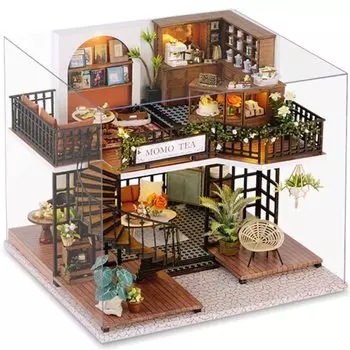 Кукольный домик ручной работы набор миниатюрный ЛЕСНОЙ ЧАЙНЫЙ МАГАЗИН (t-ФРИК)