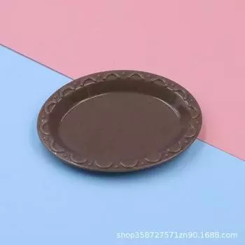 Кукольный домик Симуляция Мини Овальная Кондитерская Тарелка Десертная Тарелка Мини Еда Игровой Стол Посуда Игровой Дом Маленькие Игрушки коричневый