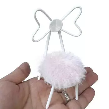 Кукольный домик со спинкой-бабочкой Миниатюрная модель Кукольный домик Миниатюрный стул Миниатюрные аксессуары gold-no plush