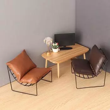 Кукольный домик стульчик детально декорировать имитация полезная мини луна модель для 1/12 темно-коричневого