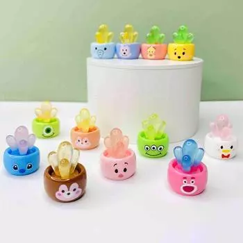 Кукольный домик Светящиеся стерео суккуленты Смола Мини Растительный Горшок Моделирование Растение В Горшке Кукольный Дом Мебель Орнамент