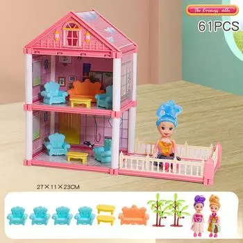 Кукольный домик своими руками Детский сон Принцесса Большой замок Вилла Подарок на день рождения Игрушки для игры