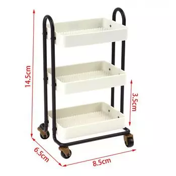 Кукольный домик, тележка, полка для обеденного автомобиля, книжная полка с колесами, стеллаж для хранения кукол светло-синий