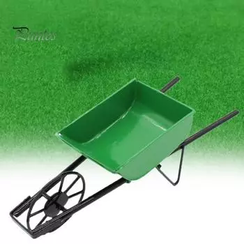 Кукольный домик, тележка с высокой детализацией, украшение, металлическая мини-тачка, сказочные садовые аксессуары для сцены, реквизит зелёный