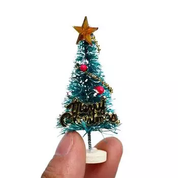 Кукольный домик высотой 6,5 см, Рождественская елка, сделай сам, миниатюрный садовый орнамент, реквизит для фотосессии, подарок для кукольного домика 1PCS