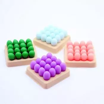 Кукольный домик Яичный лоток Аксессуары Цветные яйца Миниатюрная еда Игры Игрушки Хэллоуин Рождество Сцена Украшения Подарки для детей розовый