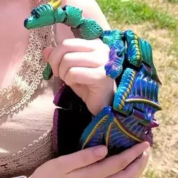 Кукольный дракон с подвижными суставами, 3D-печатная модель летающего дракона, игрушка для детей и взрослых, снятие стресса, шарнирная фигурка крылатого дракона, украшение A