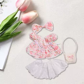 Кукольный костюм, миниатюрная одежда, юбка с цветочным принтом, аксессуары для костюмов для фотосъемки, ручная работа