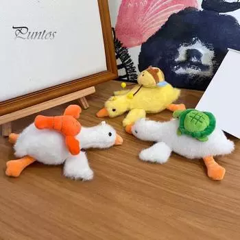 Кукольный кулон, многофункциональные подвесные украшения с металлической цепочкой, короткая бархатная ткань, плюшевый кулон в виде гуся Shrimp