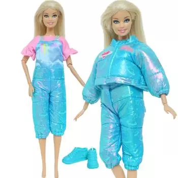 Кукольный наряд 30 см, платье космонавта, космическое платье, зимнее пальто + брюки + обувь, одежда для куклы Барби, аксессуары для кукольного домика, игрушка для девочек розовый/синий