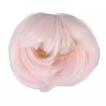 Кукольный парик с челкой, мягкие гибкие короткие прямые волосы для 1/6 6.1?6,7-дюймовая кукла Сакура розовый