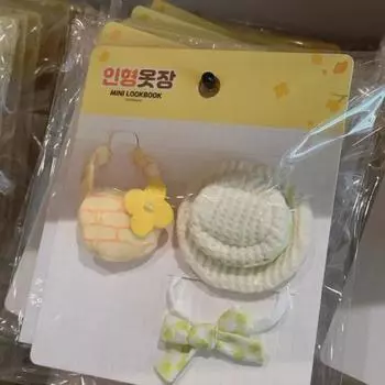 Кукольный шкафчик, цвет масла, шляпа и сумка