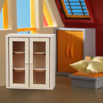 Кукольный шкафчик-витрина 1/12 масштаба, мини-настольный органайзер, декоративное миниатюрное хранилище для