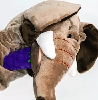 Кукольный слон Слон Кукольный театр чревовещания Перчатки Мягкая игрушка [С виноградом]