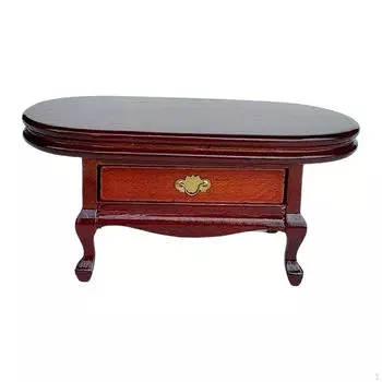 Кукольный столик для кофе Миниатюрная прикроватная тумбочка 1/12 Макет Микроландшафтный декор Деревянный Мини