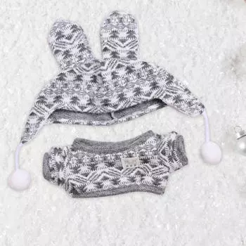 Кукольный свитер со шляпой своими руками для плюшевых фигурок размером 14,96 дюйма серый