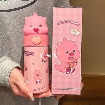 Кукольный термос для студента, симпатичная переносная чашка для воды из нержавеющей стали для девочек, подарок на день рождения, новая чашка 350ml