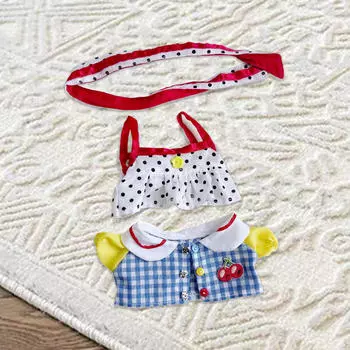 Кукольный топ, юбка на подтяжках, одежда ручной работы, стильный декоративный костюм, аксессуар для 15 см