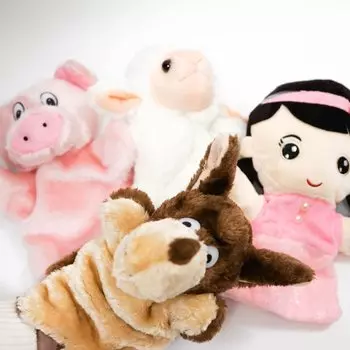 Кукольный Волк Девочка Овца Свинья Кукольный Сказочный Кукольный Спектакль История в картинках Кукольный первый [Первым пришел, тот и обслужен]