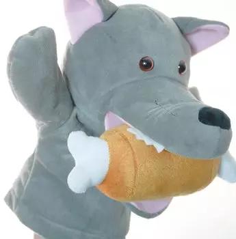 Кукольный Волк Волк Кукольное Шоу Перчатки Чревовещателя Мягкая Игрушка [С Плотью]