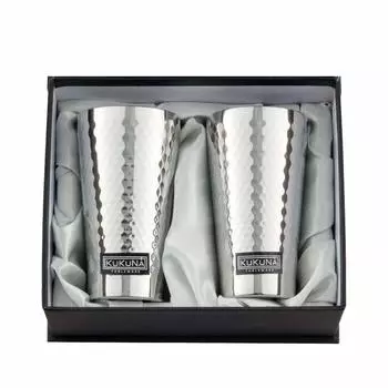 KUKUNA TABLEWARE Стакан из нержавеющей стали 350 мл, набор из 2-х предметов, кованый (зеркало, отделка) 6205-039