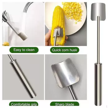 Кукурузоочиститель, инструмент для чистки початков, эргономичная ручка для удаления Wood Handle