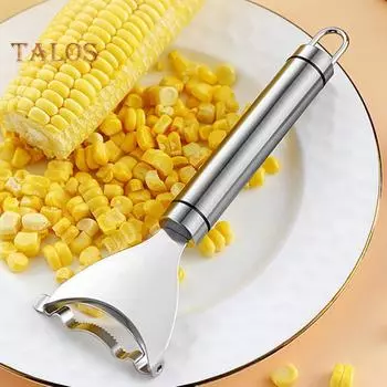 Кукурузоочиститель из нержавеющей стали, молотилка, кухонный гаджет, инструмент для очистки кукурузы от початков, быстрое удаление кукурузных зерен серебряный