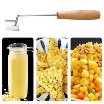 Кукурузоочиститель Yousheng 1/2 шт., нержавеющая сталь, длинная ручка, деревянная кукурузоочиститель, для быстрой очистки, безопасный и эффективный инструмент для снятия кожуры с кукурузных початков 2pcs