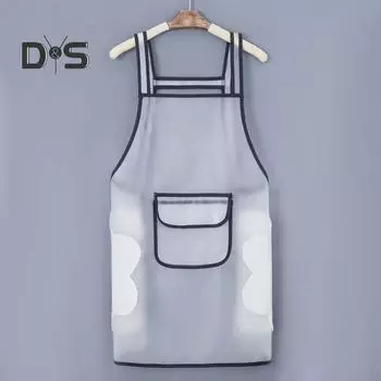 Кулинарный фартук без рукавов на шнуровке из ТПУ, легко носить, фартук-нагрудник для взрослых, хозяйственные товары чёрный