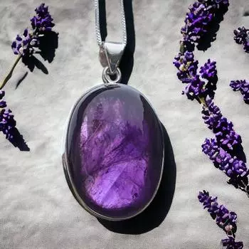 Кулон: Аметист и серебро 925 пробы — идея подарка для женщин Free Size фиолетовый