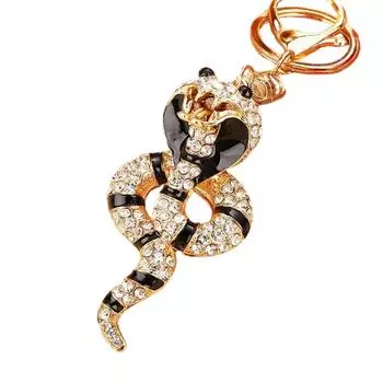 Кулон-брелок в виде змеи из сплава, шарм, брелок для ключей, аксессуар для сумки, шарм для сумки, подходит для модных молодых взрослых, подарок чёрный