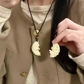 Кулон цвета слоновой кости с фруктами дракона Феникса для пар, мужчин и женщин, пара подвесок, ювелирное ожерелье, отправлено на День святого Валентина