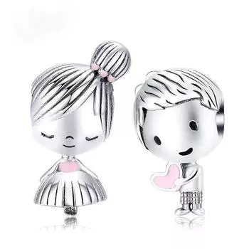 Кулон для мальчиков и девочек, браслет из металлических бусин, подарок на День святого Валентина