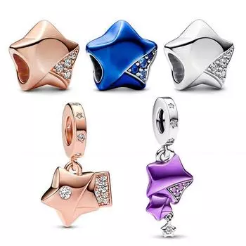 Кулон Fasion Sky Galaxy Star из муранского стекла, украшение из бисера, подарок, свободные бусины своими руками