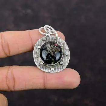 Кулон из американского дихроичного стекла, антикварные ювелирные изделия ручной работы, подвеска из стерлингового серебра 925 пробы, ювелирные изделия из натурального драгоценного камня, этнический кулон, подарок для невесты