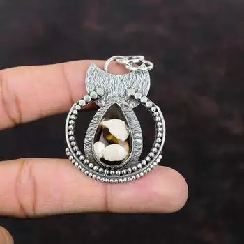 Кулон из арахисового дерева с яшмой, подвеска из стерлингового серебра 925 пробы, изысканные ювелирные изделия из драгоценных камней, новый кулон ручной работы, подарок на помолвку, кулон с камнем на день рождения