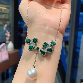 Кулон из австралийского жемчуга Fritillary, женский, ожерелье из золота и жемчуга Cold Wind, костяная цепочка, женский