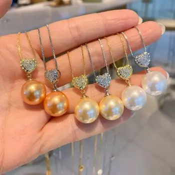 Кулон из австралийского жемчуга Fritillary, женский, ожерелье из золота и жемчуга Cold Wind, костяная цепочка, женский