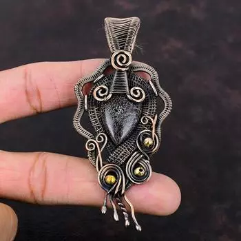 Кулон из кости динозавра, медная проволока, кулон, свадебные украшения, кулон из драгоценного камня ручной работы, последний дизайн, кулон, медные украшения для подарка