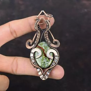Кулон из кровавого камня дракона, кулон, завернутый в медную проволоку, ювелирные изделия ручной работы из драгоценных камней, новейший дизайн, кулон из медной проволоки, ювелирный подарок для нее