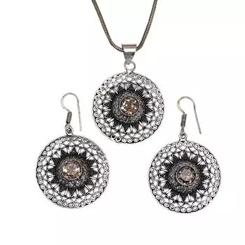 Кулон из кварца Smoky Sterling Jewelry Gemstone Natural Handmade