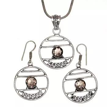Кулон из кварца Smoky Sterling Jewelry Gemstone Natural Handmade