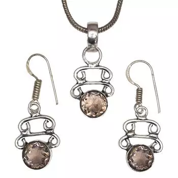 Кулон из кварца Smoky Sterling Jewelry Gemstone Natural Handmade